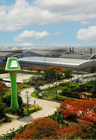 Aerial view of the Fashion Hometex blanket manufacturing campus in Thailand