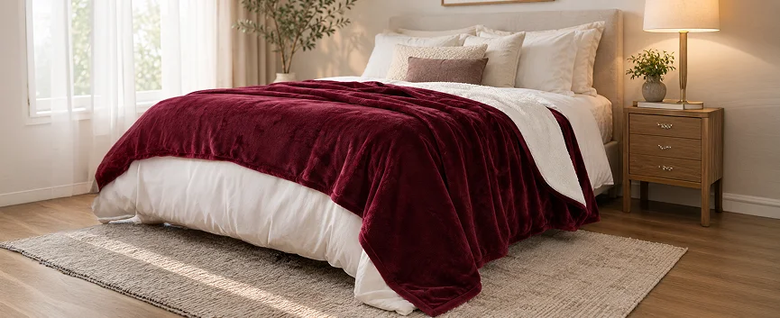 Reversible Blanket styled in a bedroom setting
