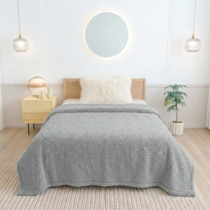 Sherpa Blanket – Silver Gray