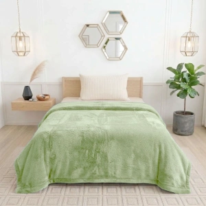 Rabbit Faux Fur Blanket – Pale Pistachio