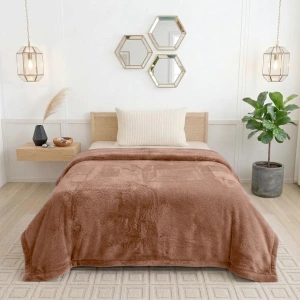 Rabbit Faux Fur Blanket – Cocoa Brown