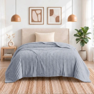 Corduroy Blanket – Misty Blue