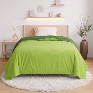 Reversible Fleece Blanket – Two-Tone Reversible Design, Lime Green