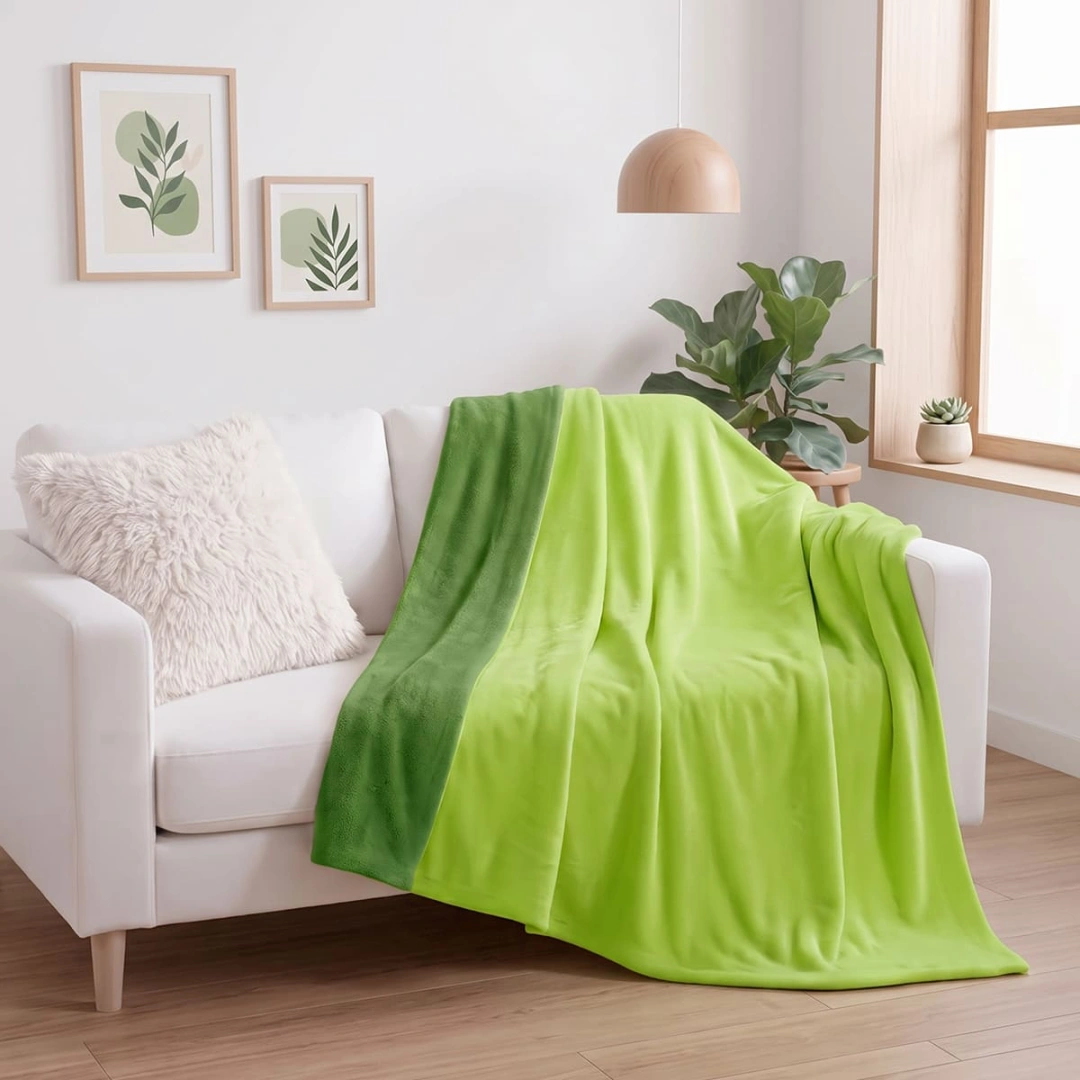 Reversible Fleece Blanket – Two-Tone Reversible Design – image 2
