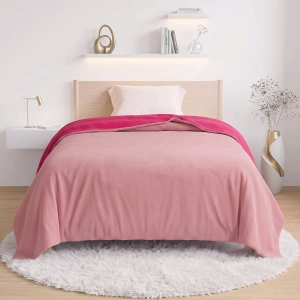 Reversible Fleece Blanket – Two-Tone Reversible Design, Rose Pink