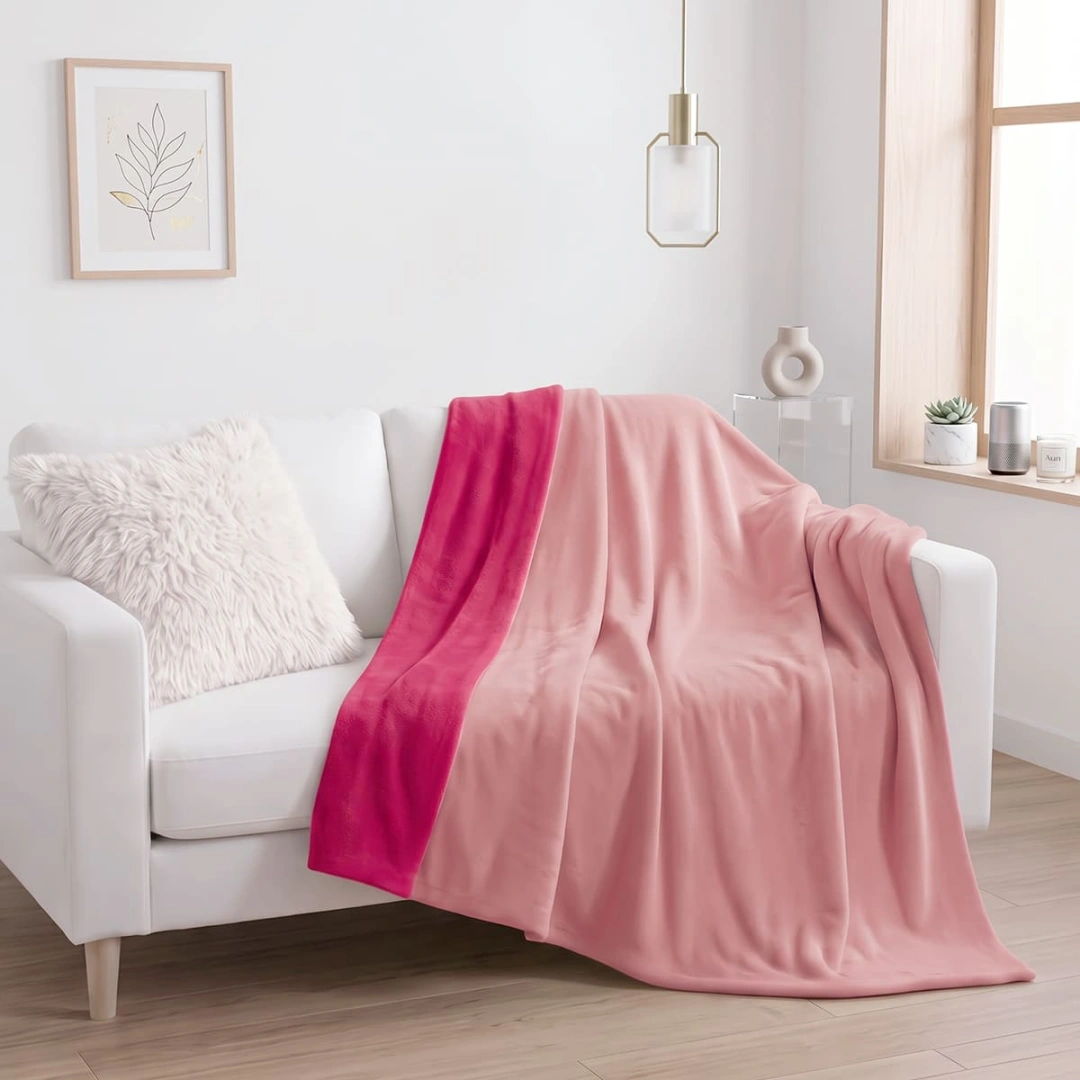 Reversible Fleece Blanket – Two-Tone Reversible Design – image 2