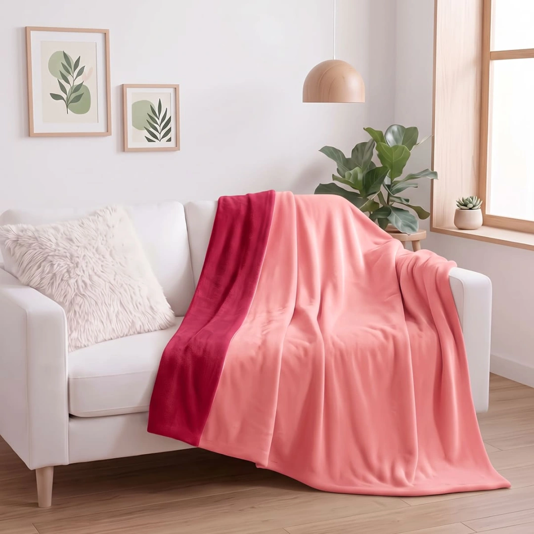 Reversible Fleece Blanket – Two-Tone Reversible Design – image 2