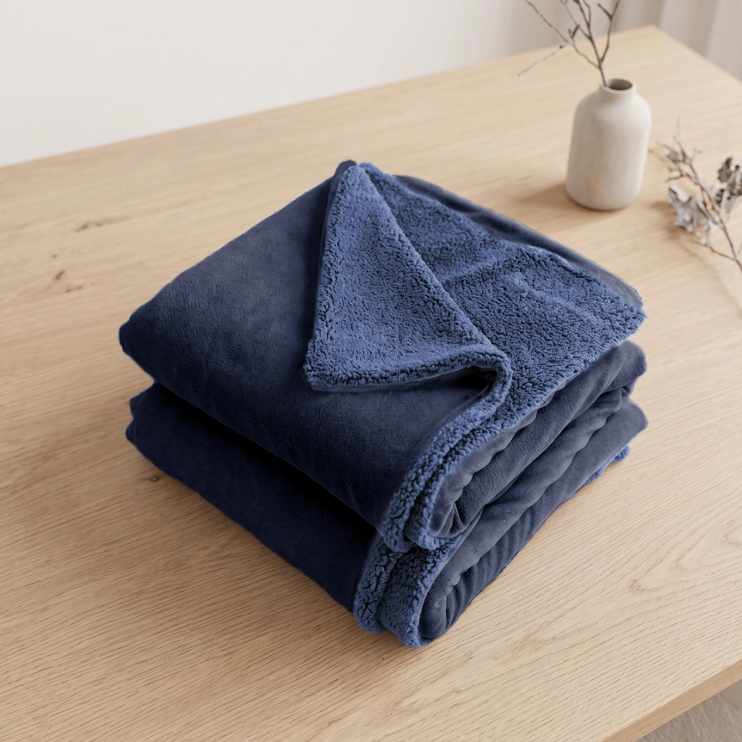 Reversible Plush Blanket – Two-Tone Design – image 4