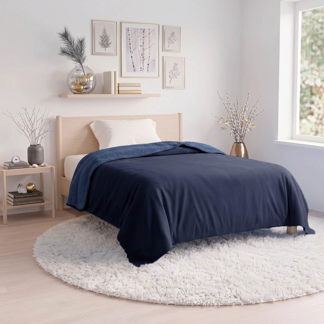 Reversible Plush Blanket – Two-Tone Design – image 5