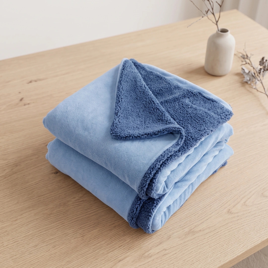Reversible Plush Blanket – Two-Tone Design – image 4