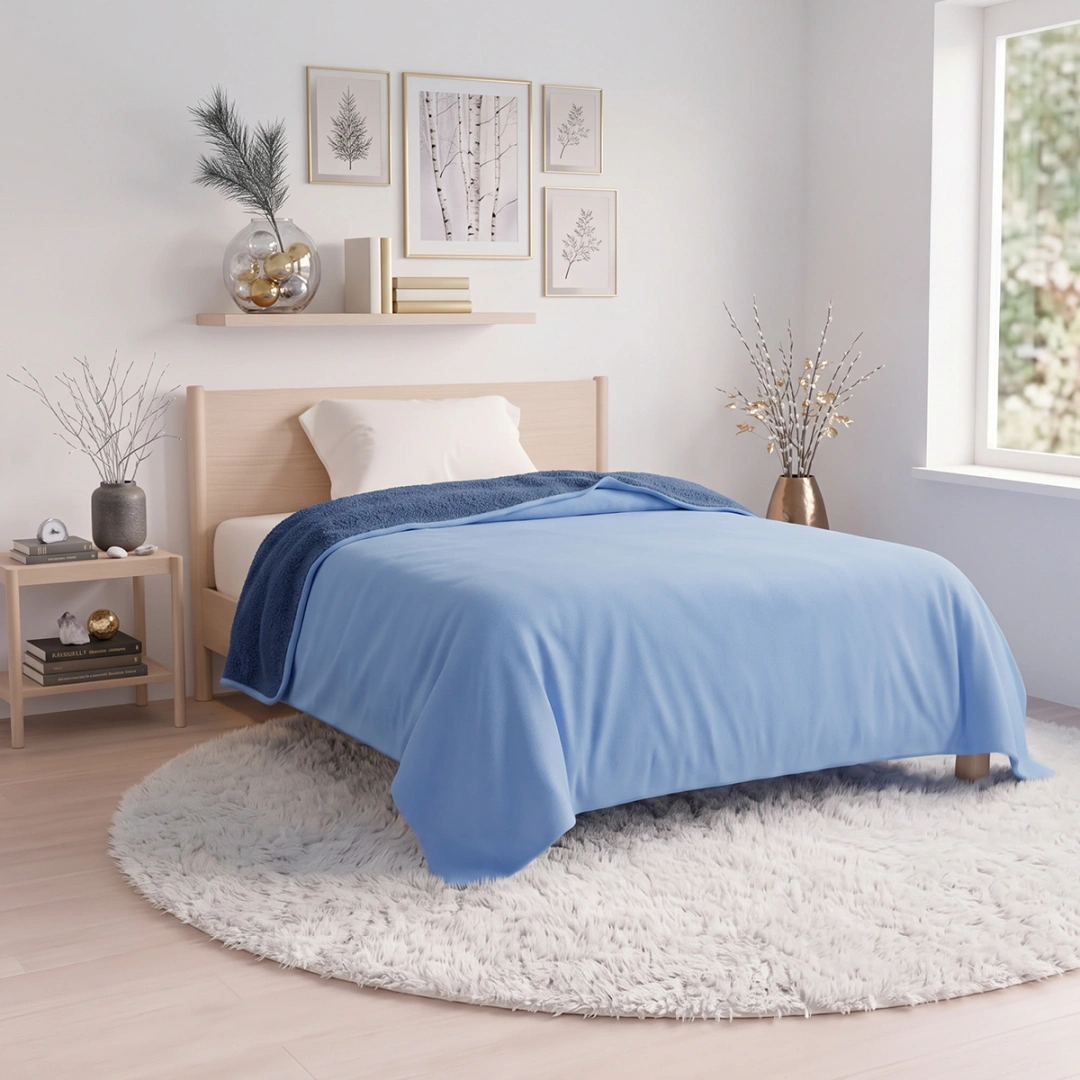 Reversible Plush Blanket – Two-Tone Design – image 5