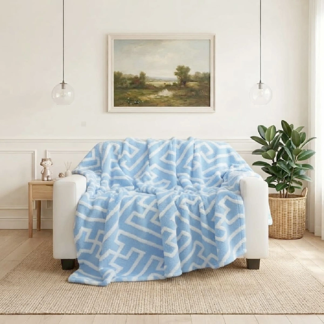 Jacquard Blanket – Puzzle Design – image 4