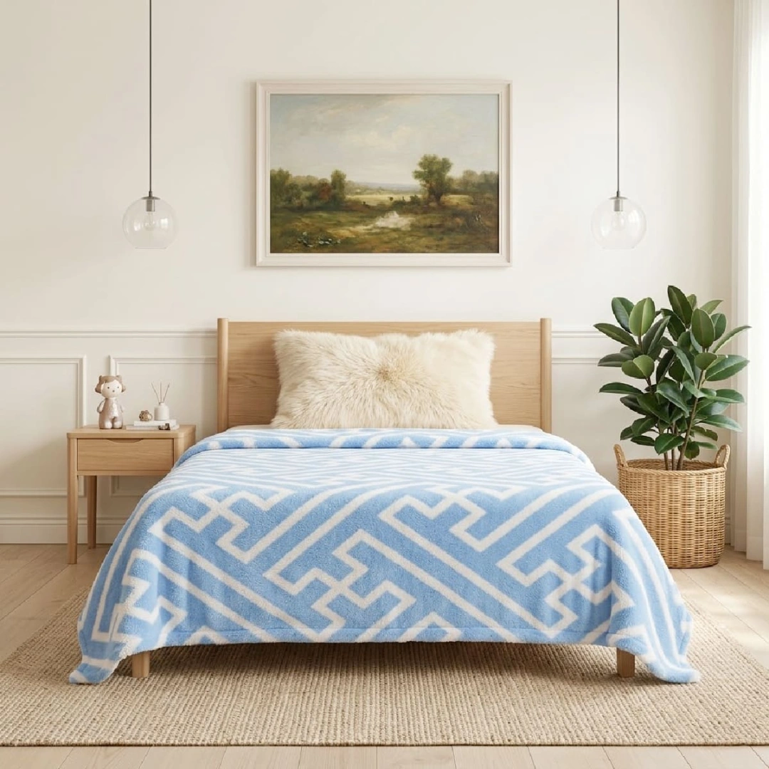 Jacquard Blanket – Puzzle Design – image 1