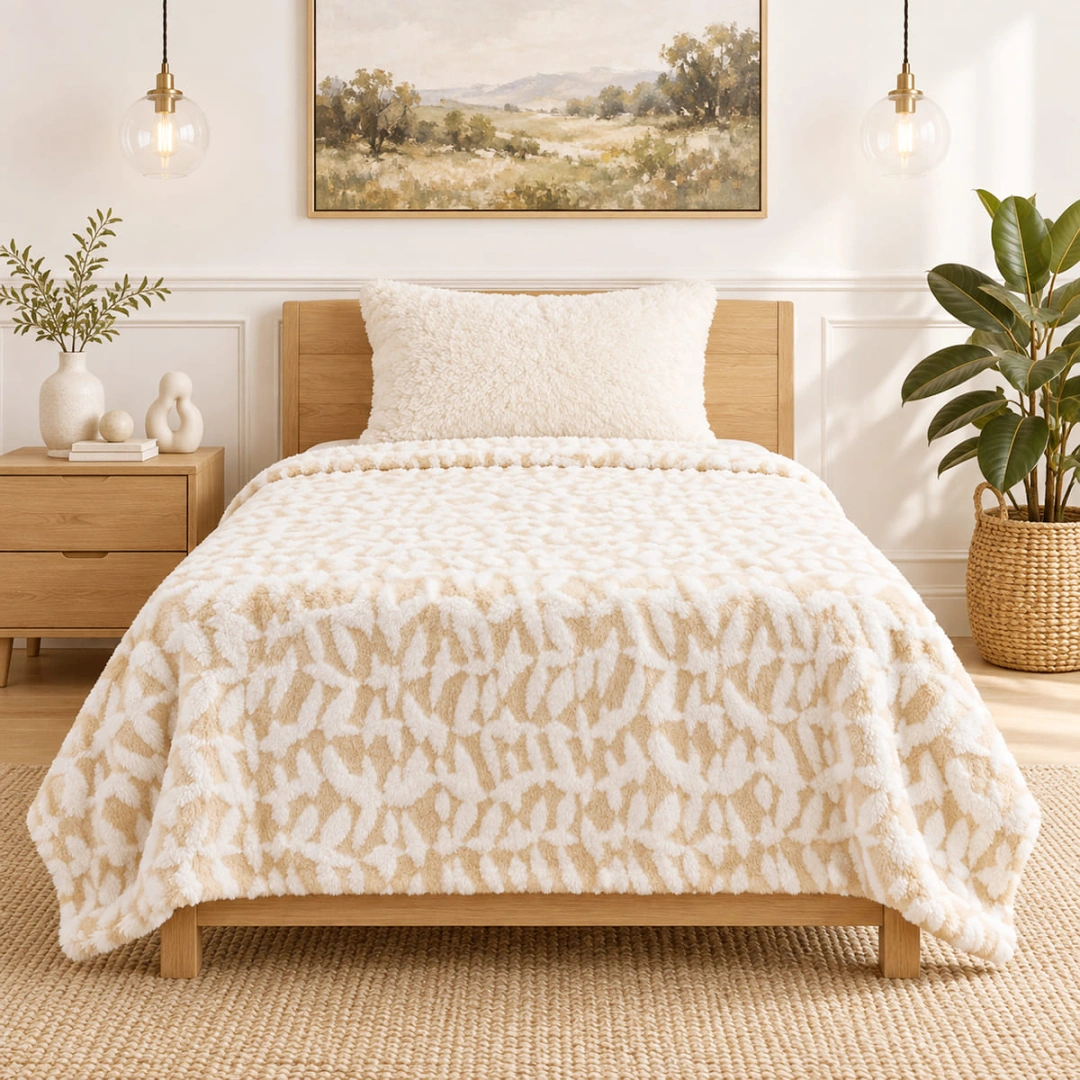 Jacquard Blanket – Tree Bark Design – image 2