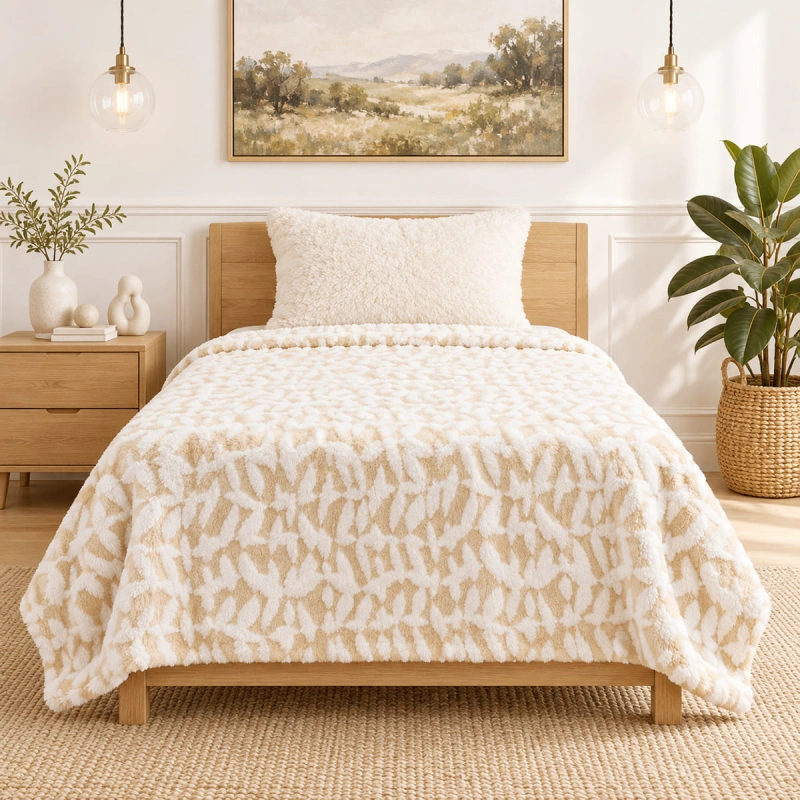 Jacquard Blanket – Tree Bark Design texture