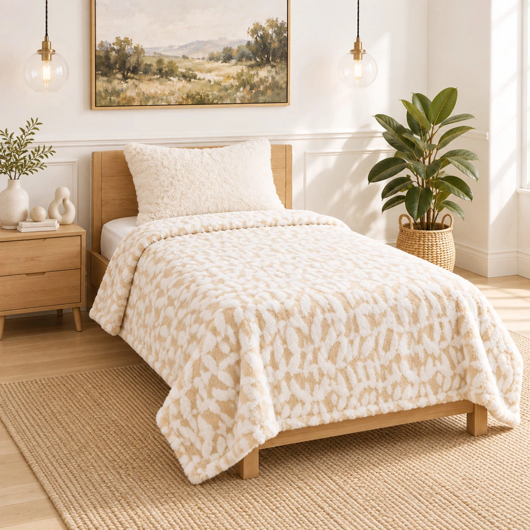 Jacquard Blanket – Tree Bark Design – image 3