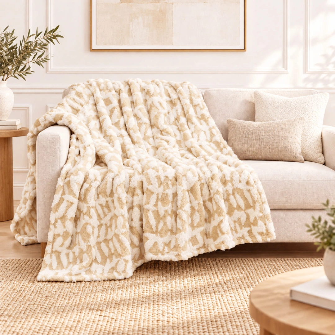 Jacquard Blanket – Tree Bark Design – image 4