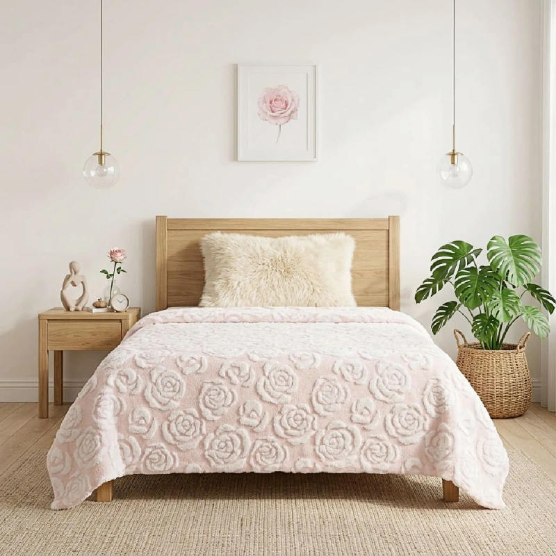 Jacquard Blanket – Rose Design texture