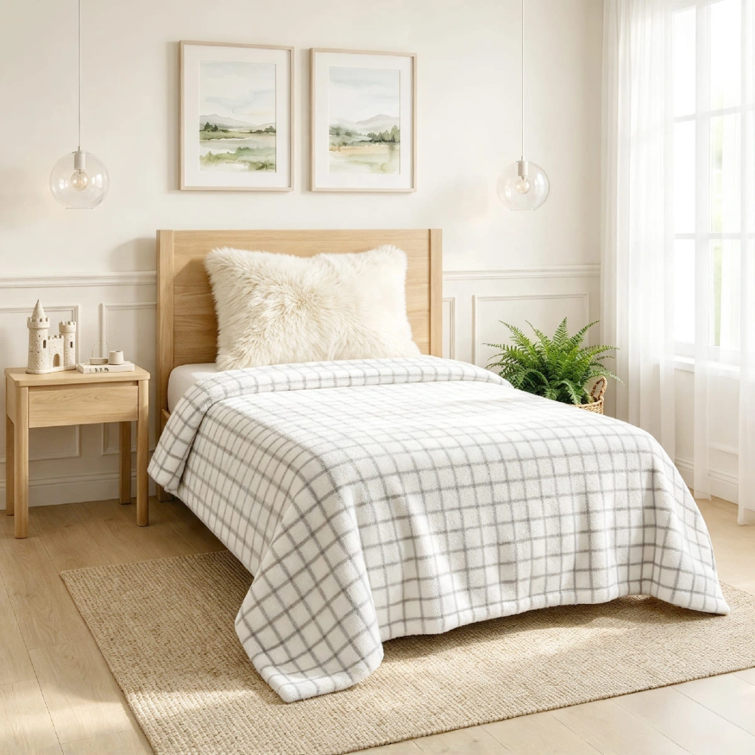 Jacquard Blanket – Grid Design – image 2