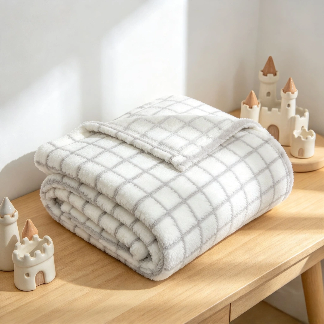 Jacquard Blanket – Grid Design – image 4