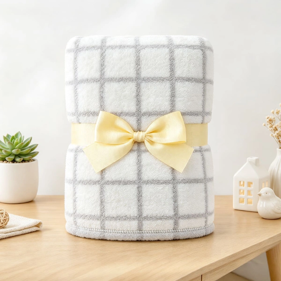 Jacquard Blanket – Grid Design – image 7