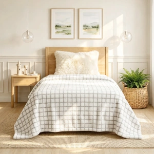 Jacquard Blanket – Grid Design
