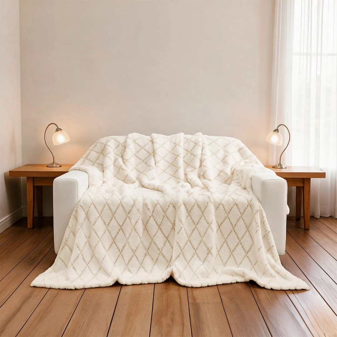 Jacquard Blanket – Diamond Design – image 3