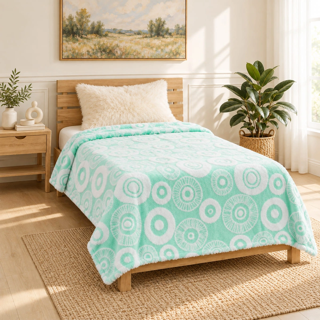 Jacquard Blanket – Circle Design – image 2