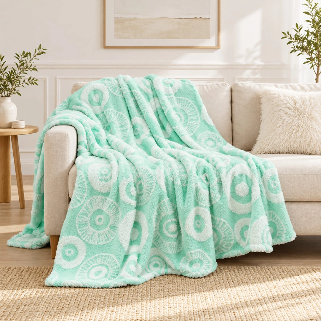 Jacquard Blanket – Circle Design – image 3
