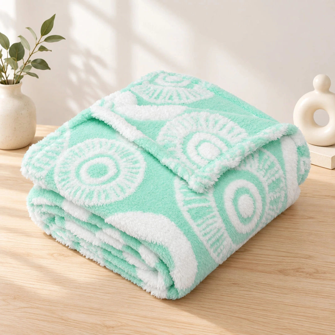 Jacquard Blanket – Circle Design – image 4