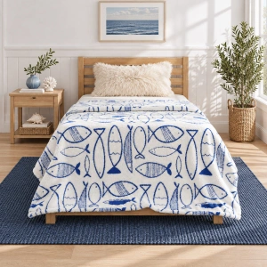 Jacquard Blanket – Fish Design