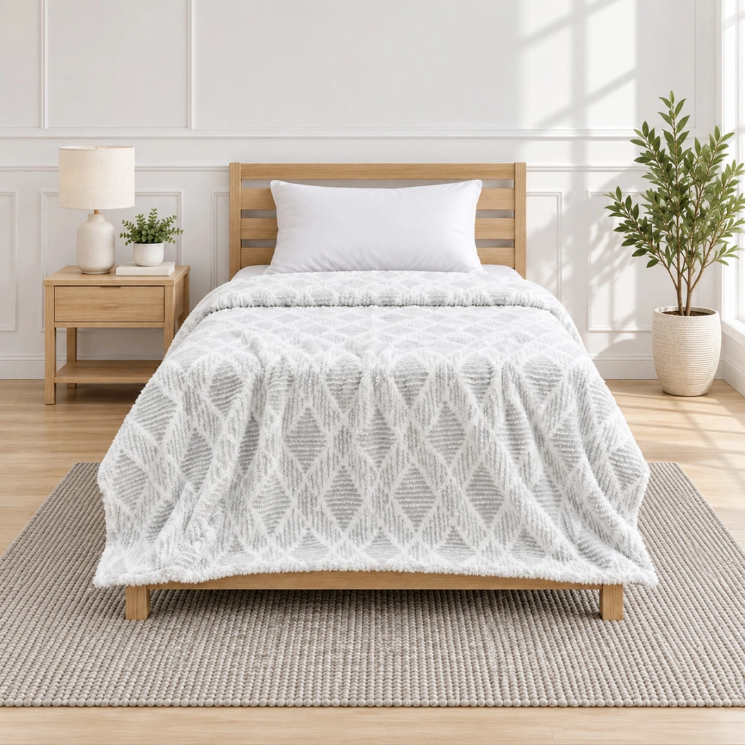 Jacquard Blanket – Basketweave Design – image 1