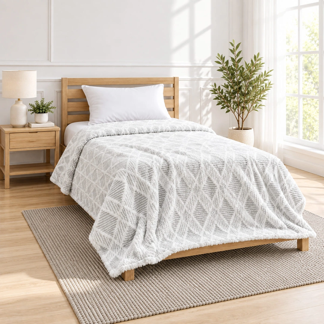 Jacquard Blanket – Basketweave Design – image 2