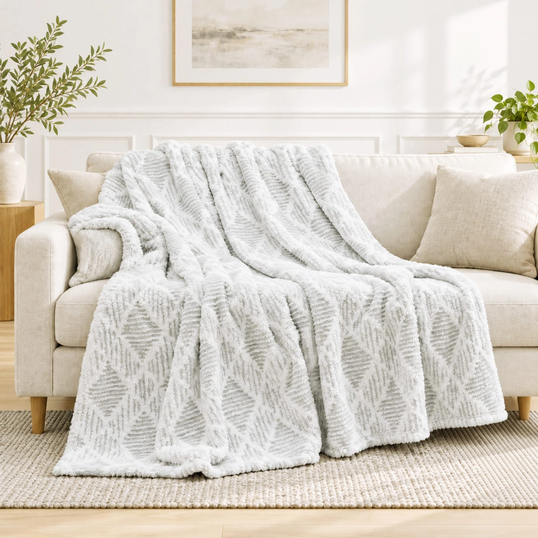 Jacquard Blanket – Basketweave Design – image 3