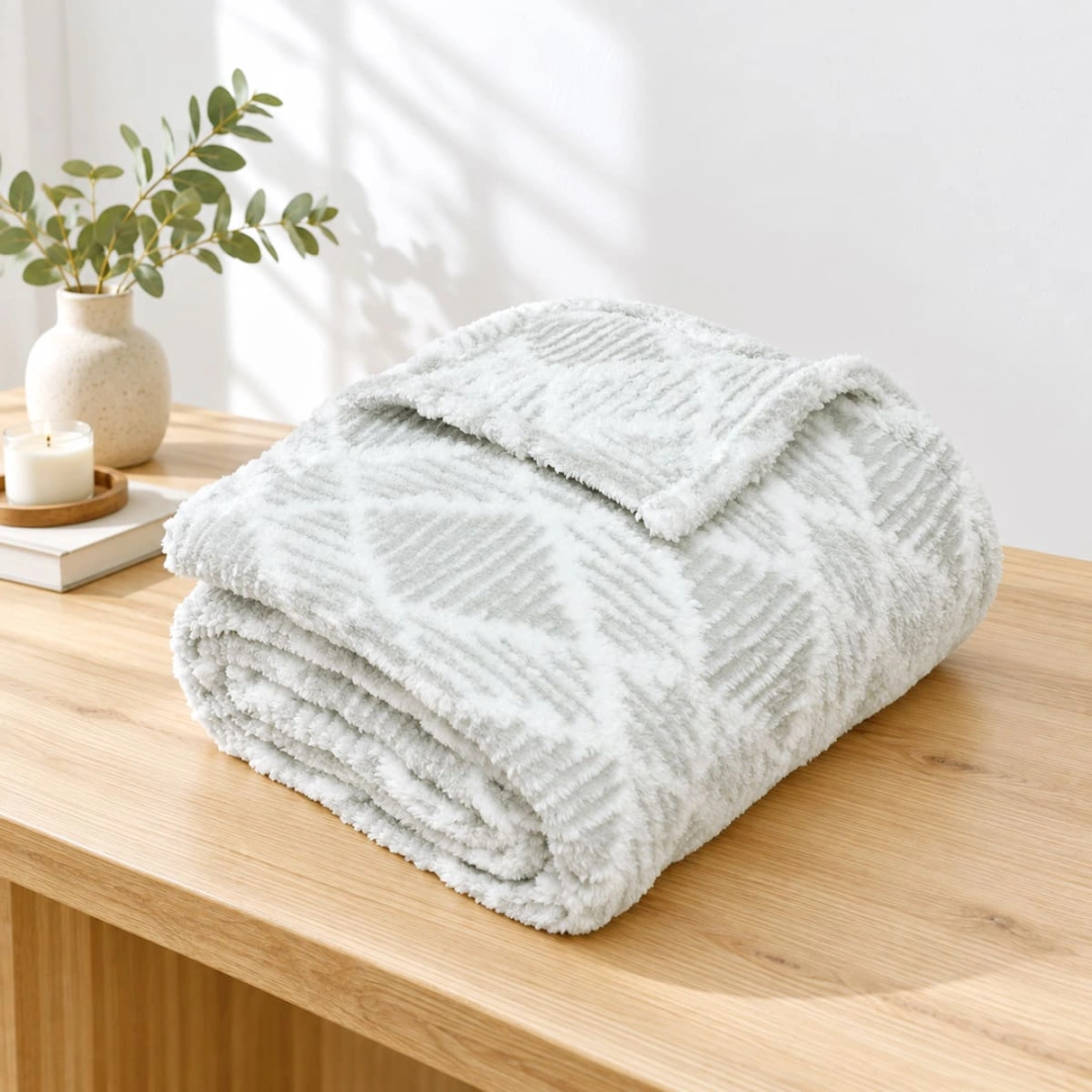Jacquard Blanket – Basketweave Design – image 4