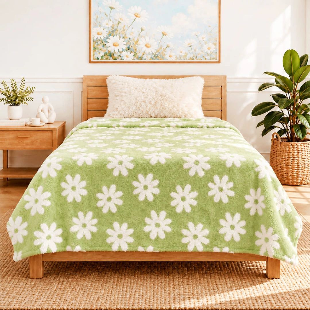 Jacquard Blanket – Daisy Design – image 1