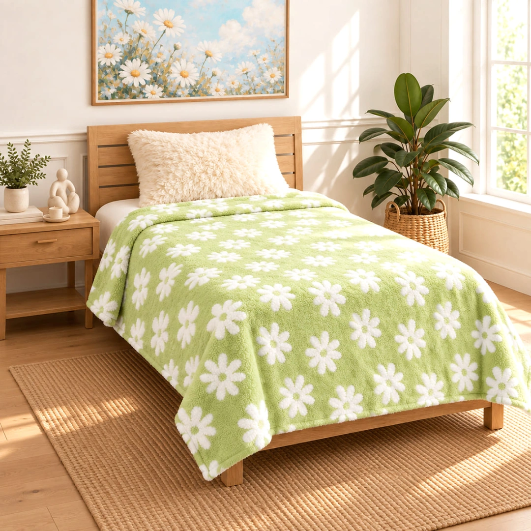 Jacquard Blanket – Daisy Design – image 2