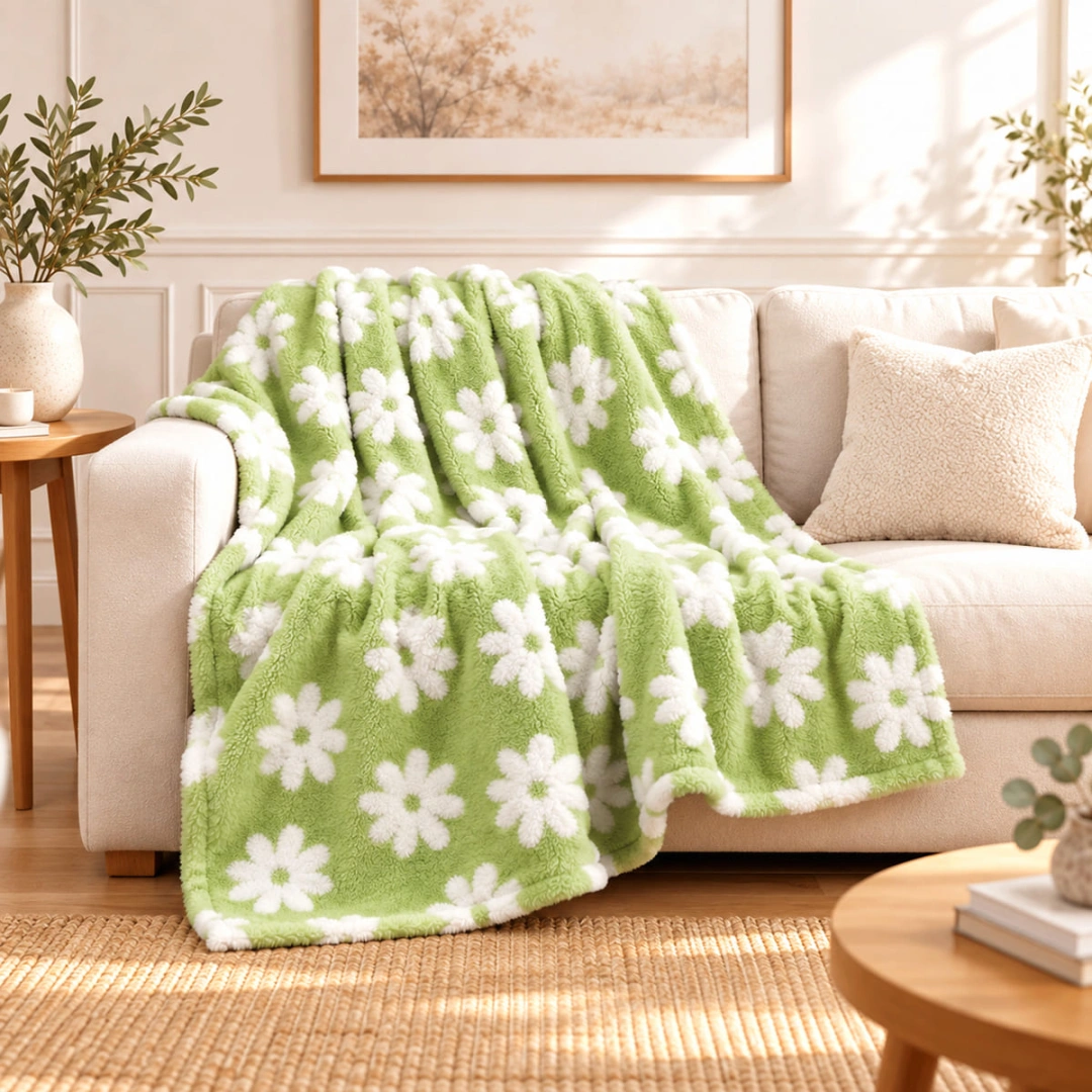 Jacquard Blanket – Daisy Design – image 3