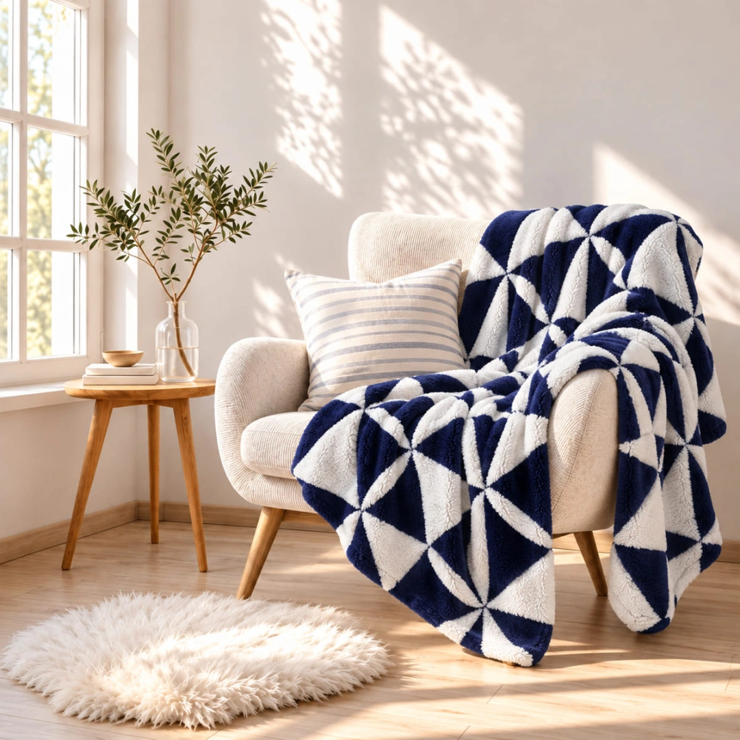 Jacquard Blanket – Triangle Design – image 3