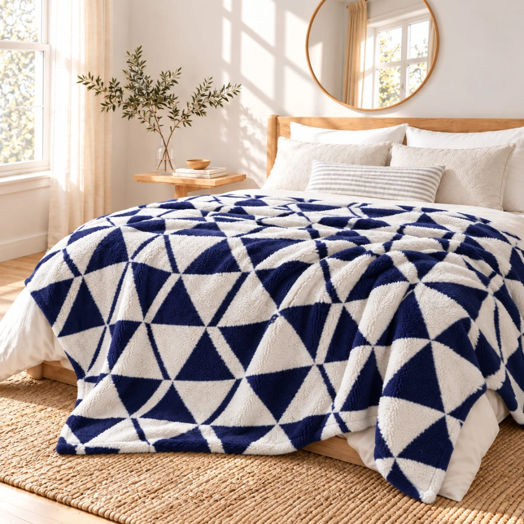 Jacquard Blanket – Triangle Design – image 4