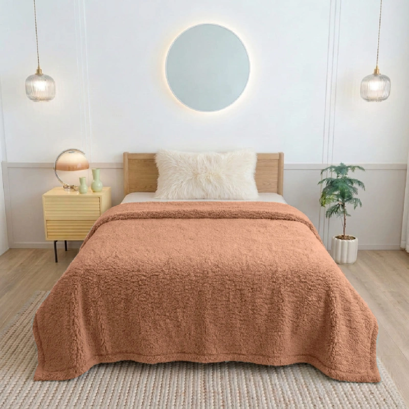 Sherpa Blanket – Rosewood Beige texture