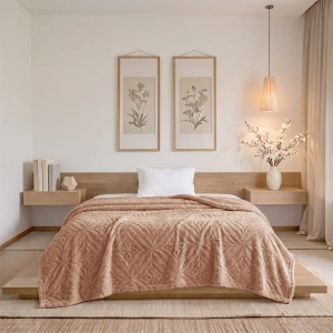 Jacquard Blanket 270 GSM in Rosewood Beige