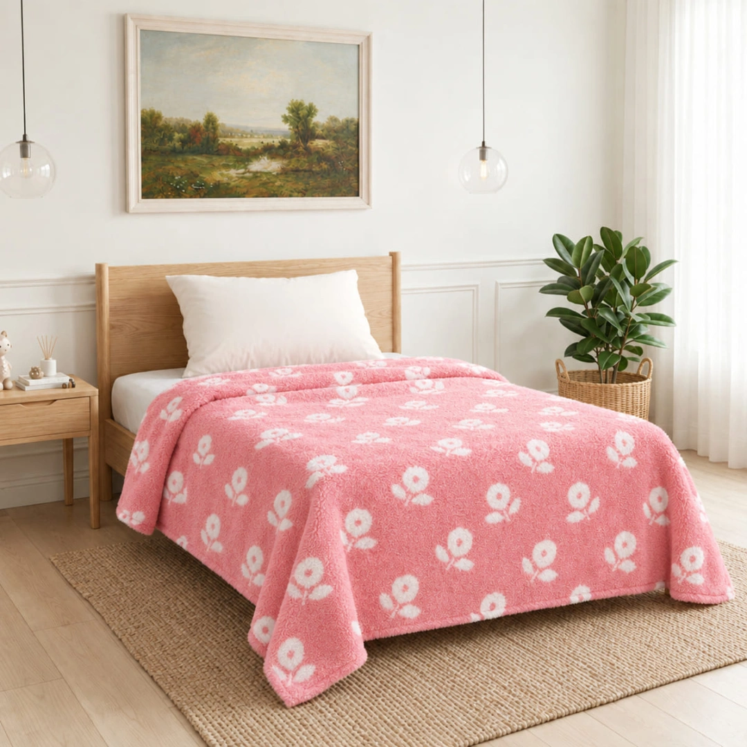 Jacquard Blanket – Floral Design – image 2