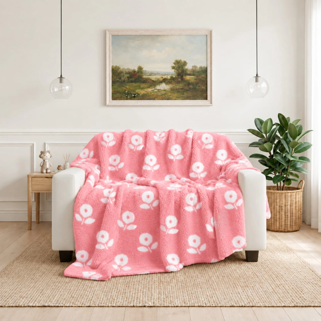Jacquard Blanket – Floral Design – image 3