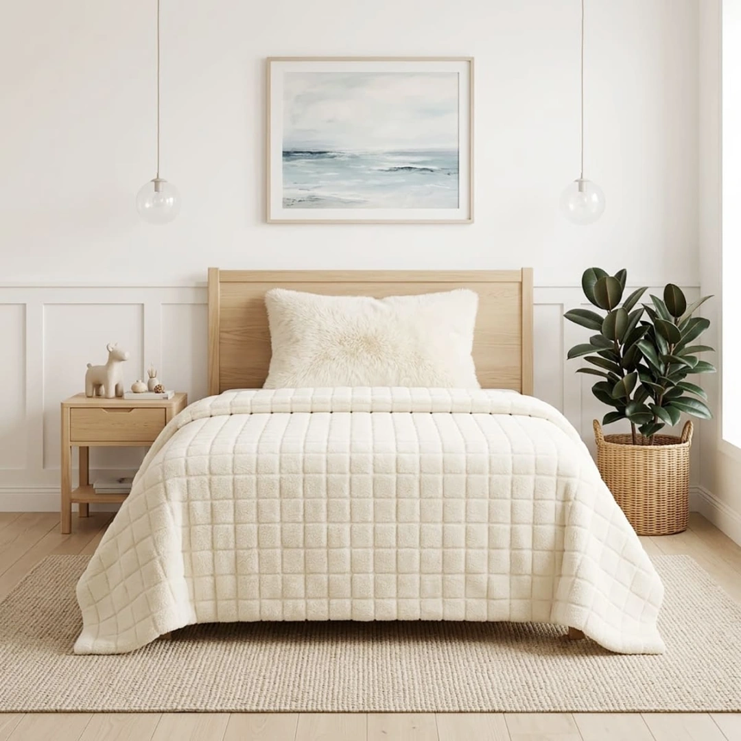 Jacquard Blanket – Grid Design – image 1