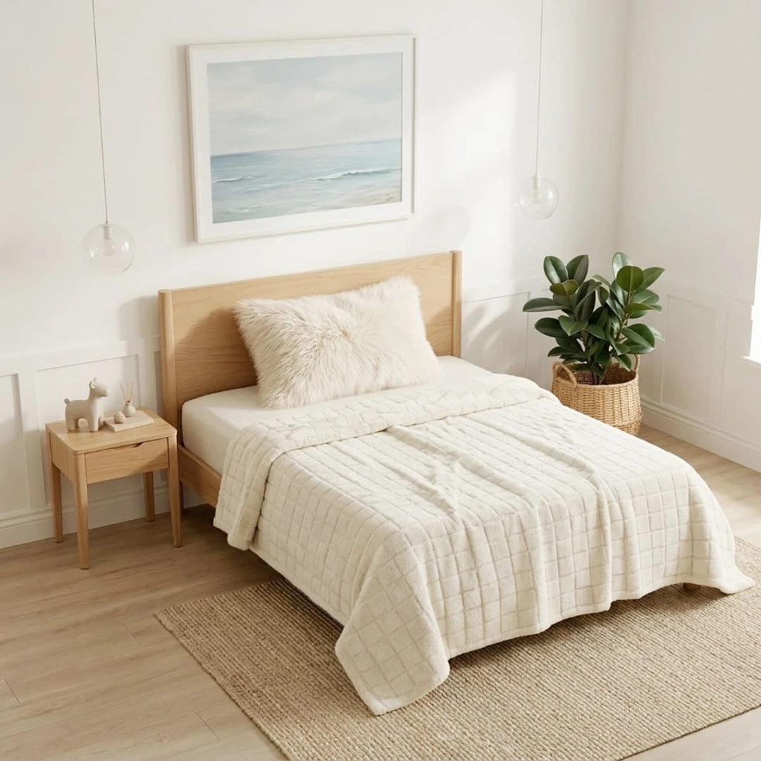 Jacquard Blanket – Grid Design – image 2