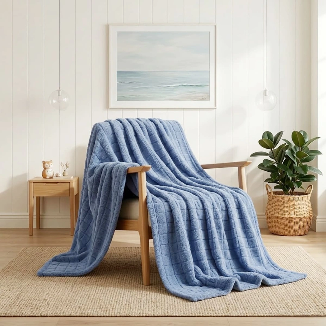 Jacquard Blanket – Grid Design – image 3