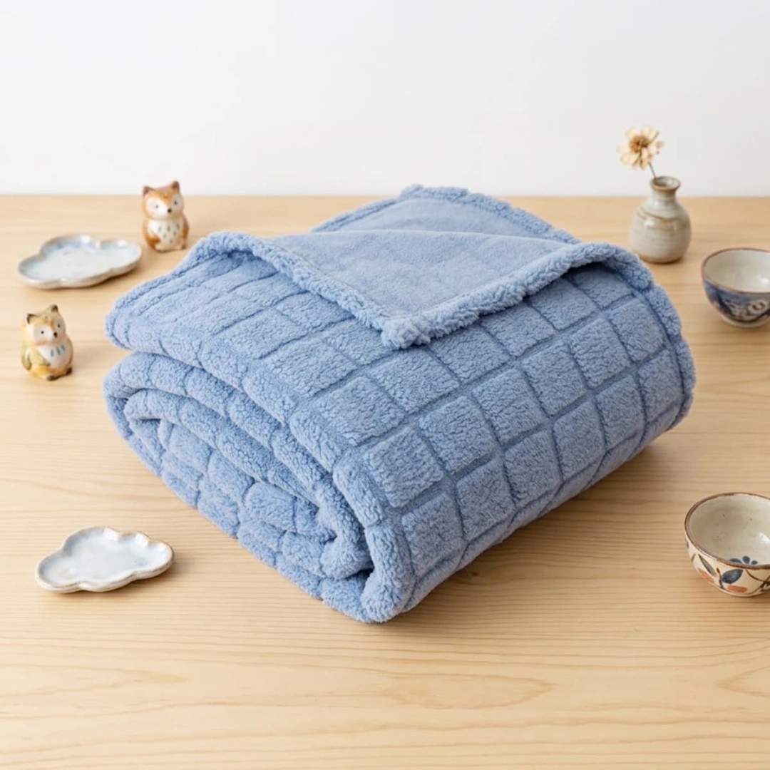 Jacquard Blanket – Grid Design – image 4