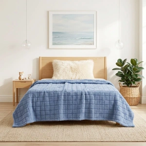 Jacquard Blanket – Grid Design