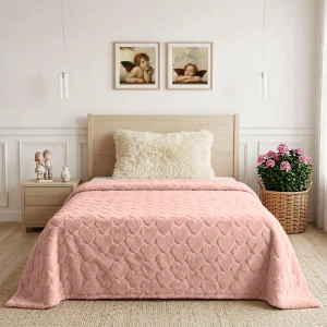Jacquard Blanket 270 GSM in Peach Blush